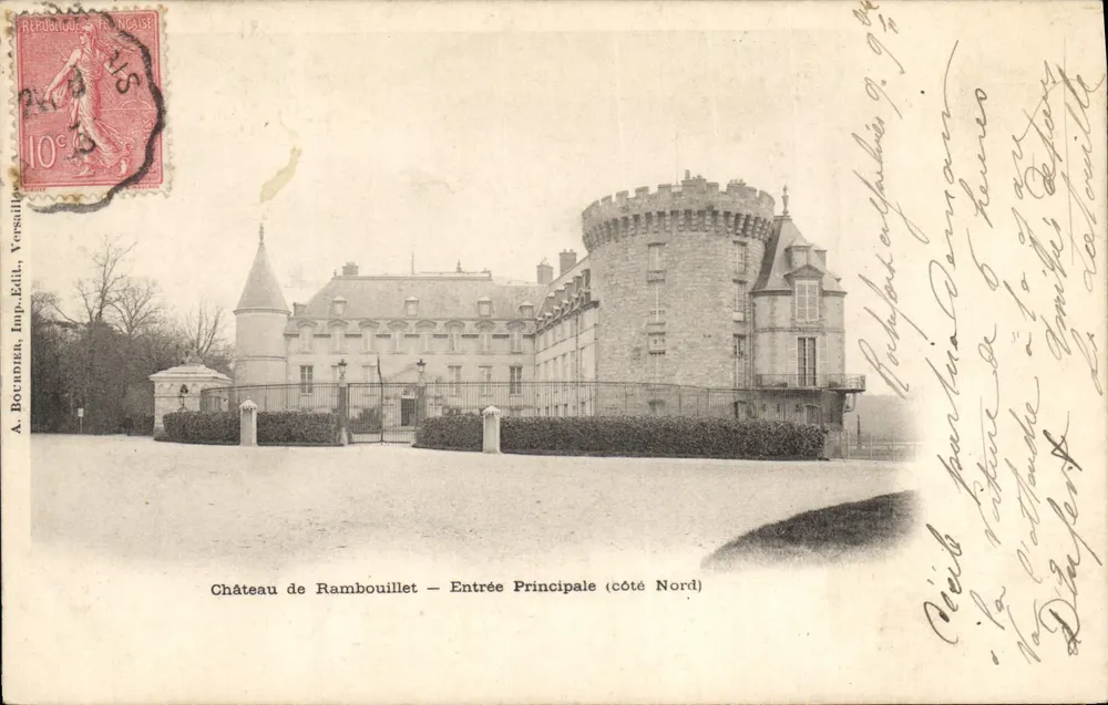 Schloss Rambouillet — Haupteingang (Nordseite) — A. Boccard, Imp. Édit., Versailles - Vorderseite