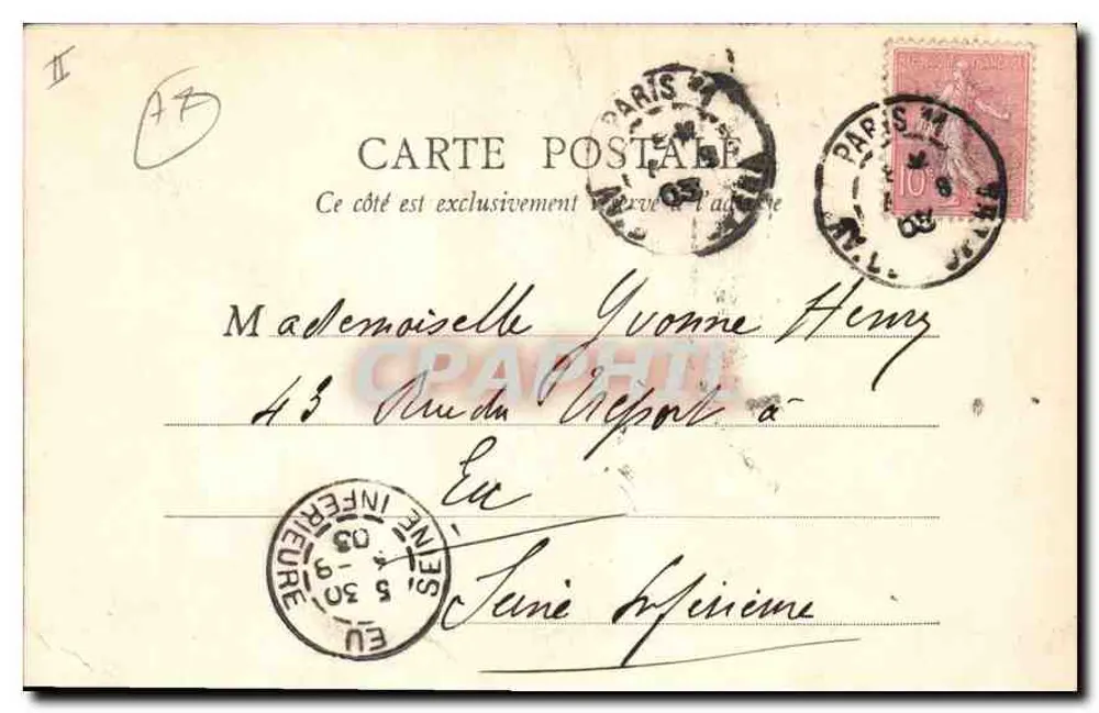 Parque de Rambouillet — Os Conchinhas — B. F., Paris - Verso