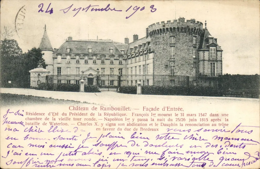 Zamek Rambouillet — Front wejścia — Wydawnictwo Trianon, nr 321 - Awers