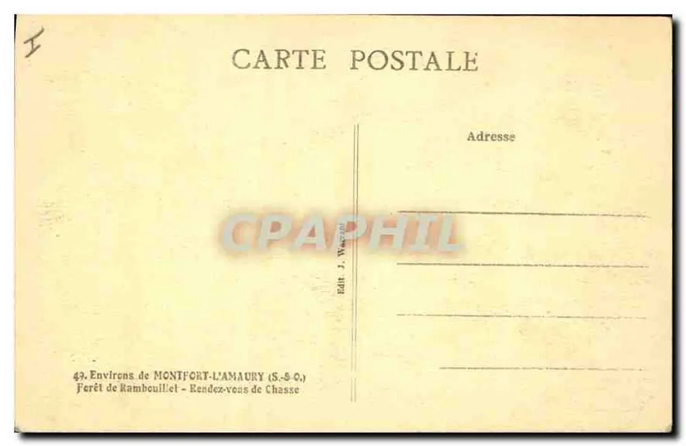Kapelle im Wald — Ferêt de Rambouillet — Edit. J. Wargent - Rückseite