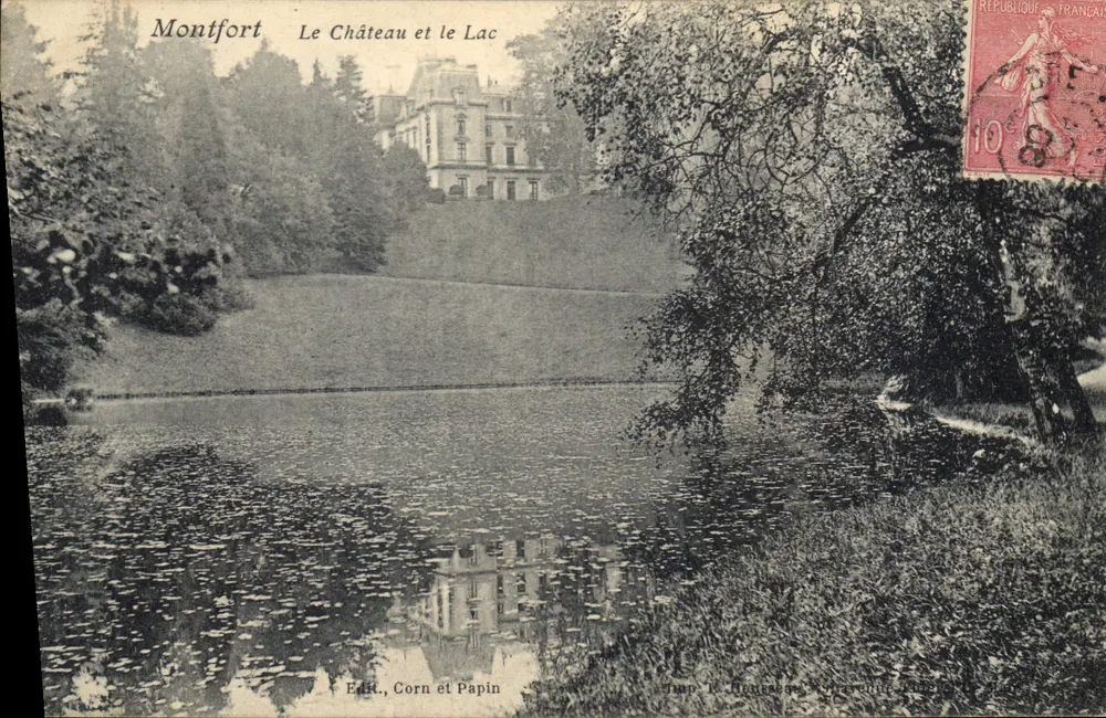 Montfort — El Castillo y el Lago — Editor Corn et Papin - Anverso