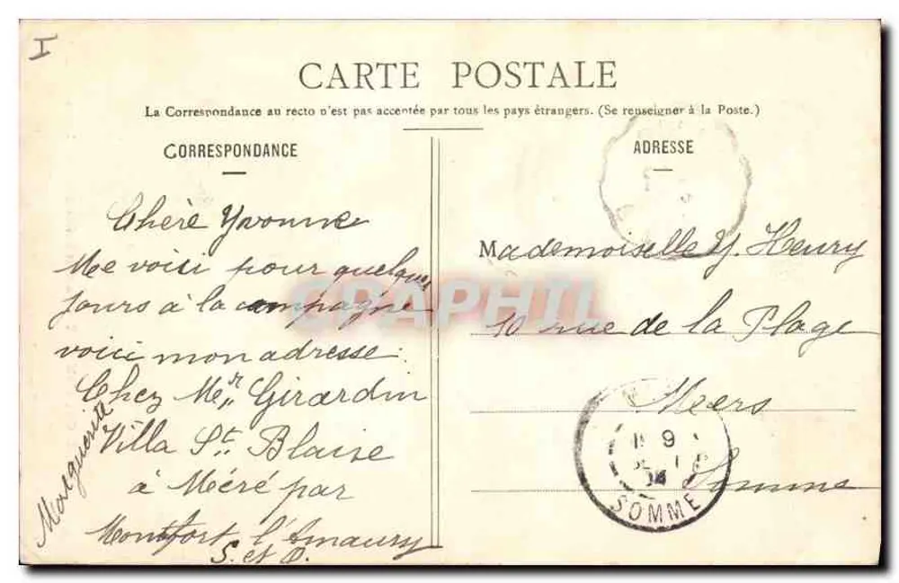 Montfort-l'Amaury - Türme und Ruinen des alten Schlosses — Papeterie Martin, Montfort-l'Amaury (S.-et-O.) - Rückseite
