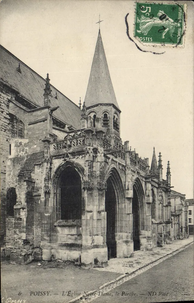 Poissy — Ansicht der Kirche Notre-Dame, der Portal — ND Phot. - Vorderseite