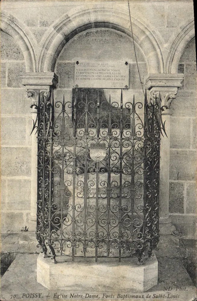 Poissy — Kirche Notre-Dame, Taufbecken von Saint-Louis — ND Phot. - Vorderseite