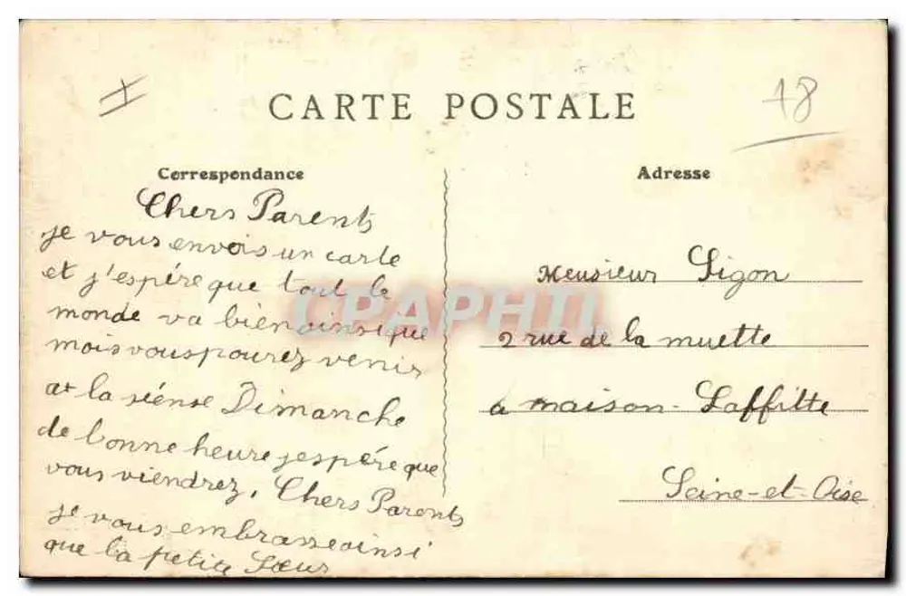 Maison-Laffitte (S.-et-O.) — Plac Wagram — B.F. Paryż - Rewers