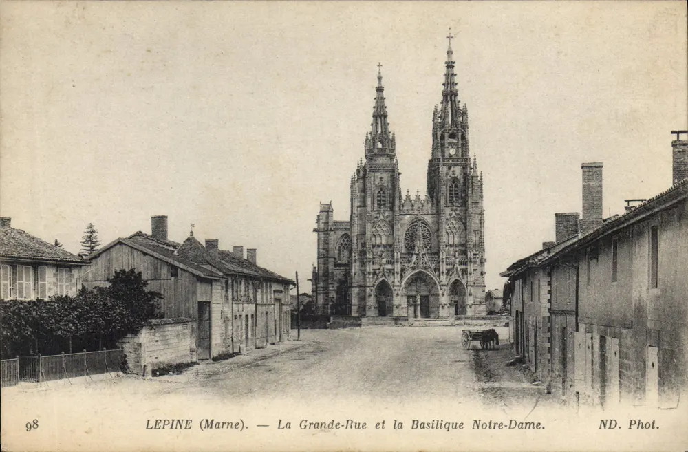 Lepine (Marne) — Die Grande-Rue und die Basilika Notre-Dame — ND. Phot. - Vorderseite