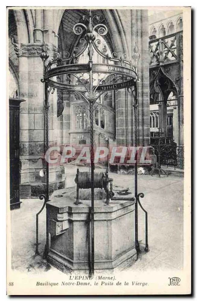 L'Épine (Marne). Basilique Notre-Dame, das Brunnen der Jungfrau — ND Phot. - Vorderseite