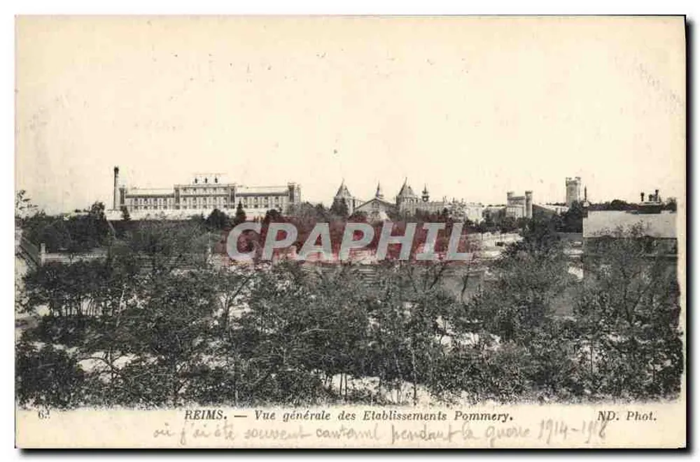 Reims — Allgemeine Ansicht der Pommery-Einrichtungen während des Krieges 1914-1918 — ND. Phot. - Vorderseite