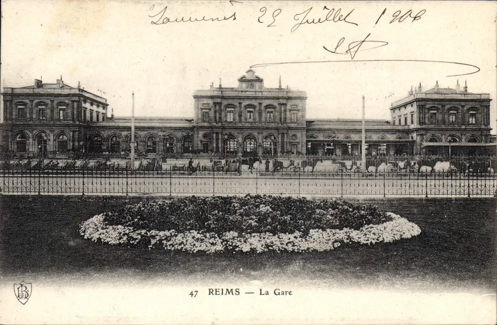 Reims — A Estação — Editor R. n° 47 - Frente