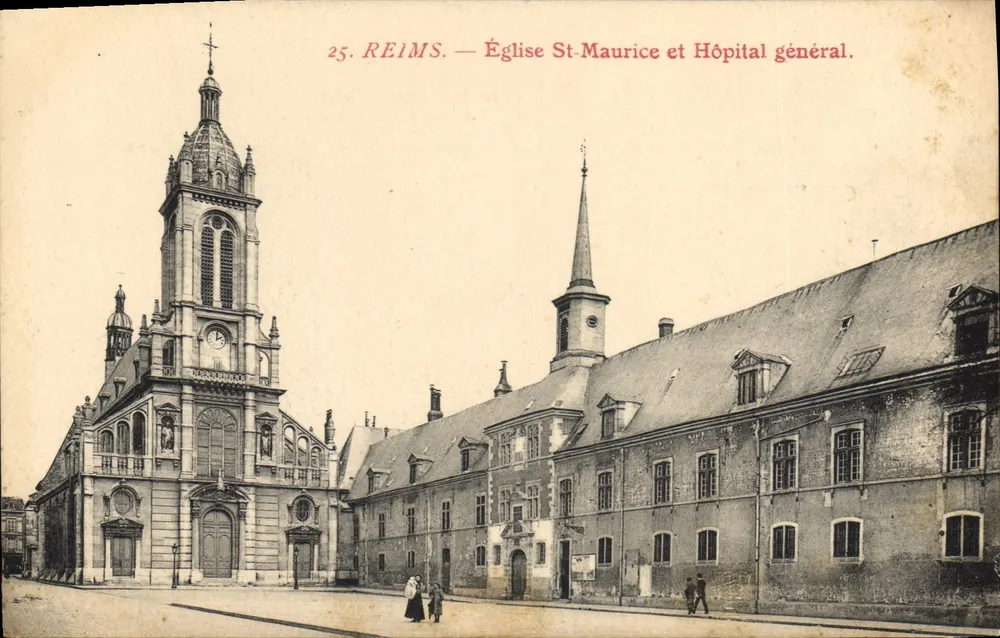 Reims — Kirche St-Maurice und Allgemeines Krankenhaus — n°25 - Vorderseite