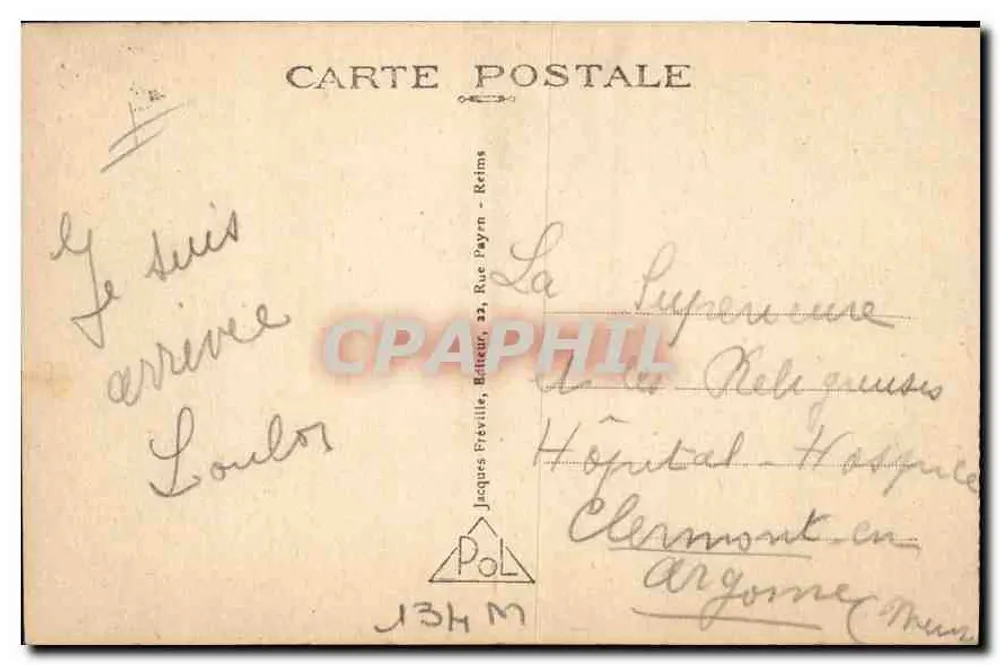 Reims — O Hotel de Ville — n°624 - Verso