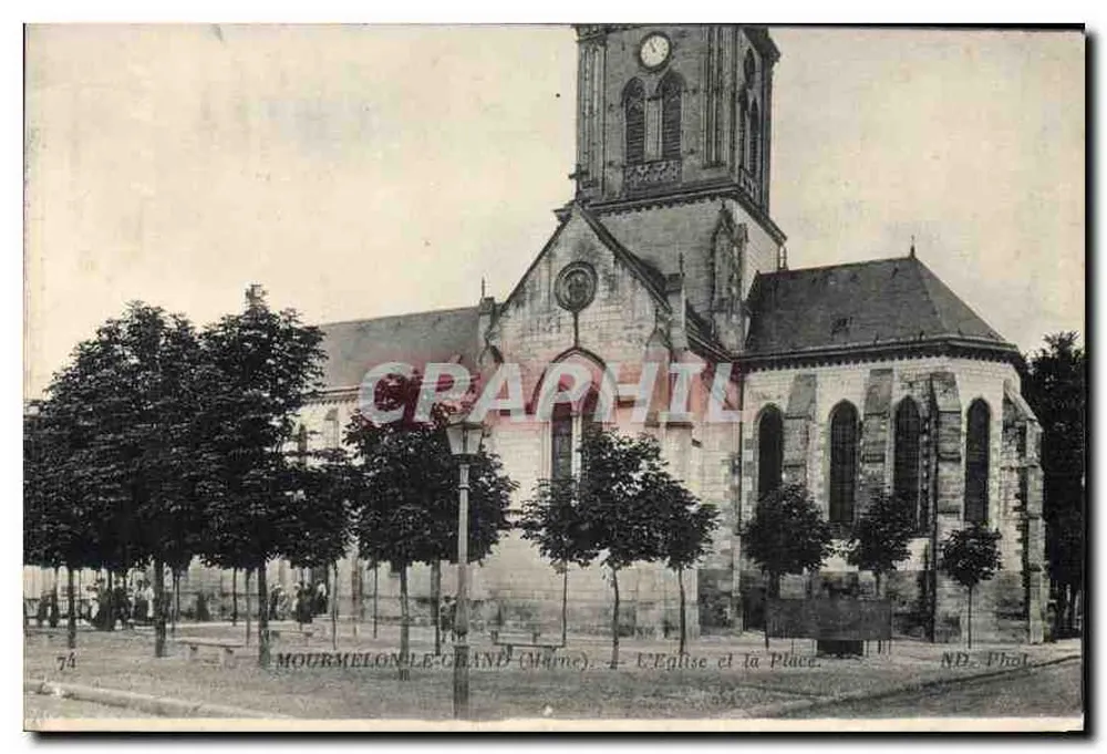 Mourmelon-le-Grand (Marne) — Die Kirche und der Platz — ND. Phot. - Vorderseite