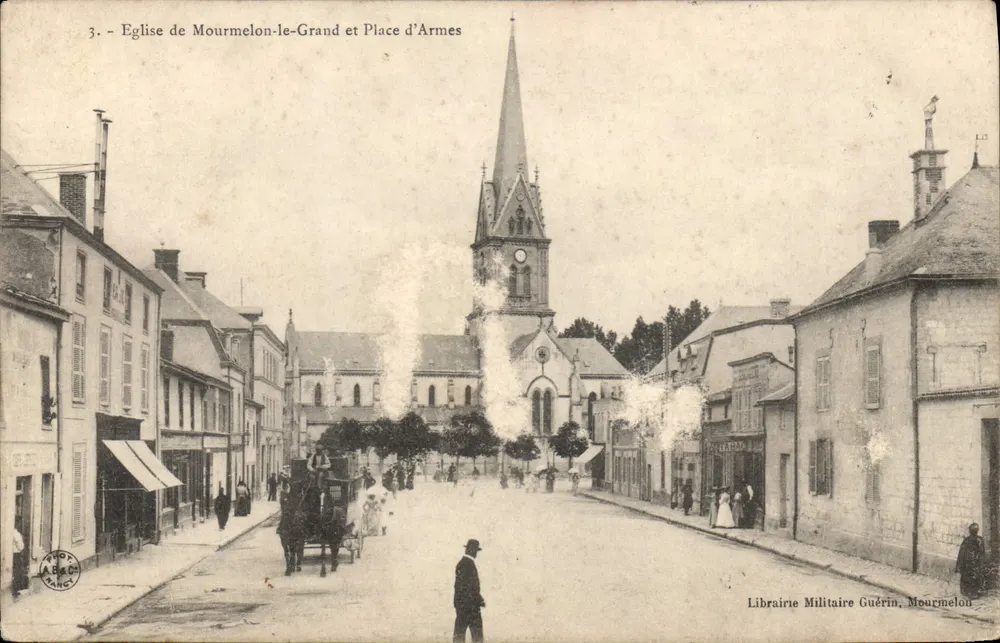 Kirche von Mourmelen-le-Grand und Place d'Armes — Militärbuchhandlung Guérin, Mourmelen - Vorderseite