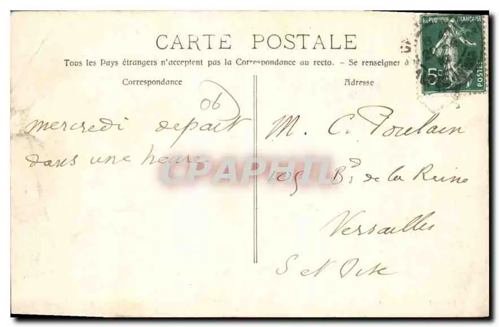 CANNES (R.M.) - Desembarcadouro da Ilha St-Honorat — Editor: L. M. N. 644, Cannes, 1907 - Verso