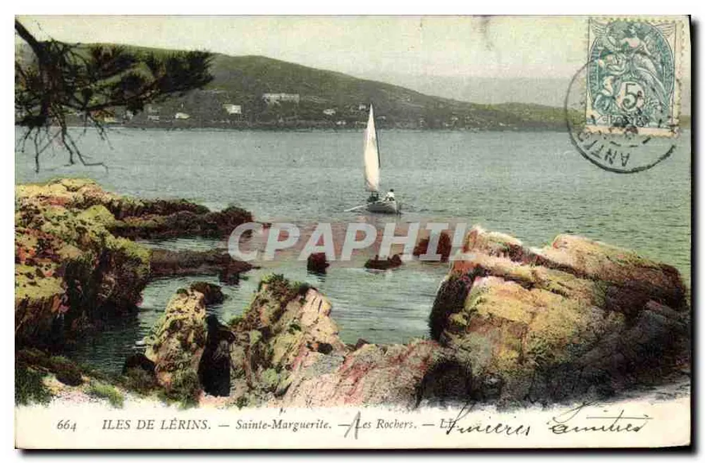 Inseln Lérins — Sainte-Marguerite — Les Rochers — Verlag: L'Imprimerie Nouvelle Photographique, Paris — Nr. 664 - Vorderseite