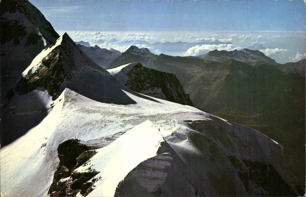 Ansicht des Jungfraujochs — 3454 m / 11333 ft — Jungfraujoch-Druck und Verlag Otto Süssli, Nr. 4641c - Vorderseite