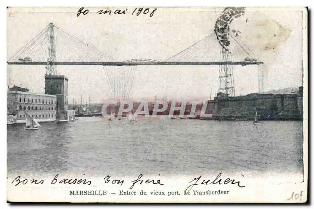 Marseille — Eingang zum alten Hafen, Le Transbordeur — unbekannter Verlag, Nr. 10F - Vorderseite