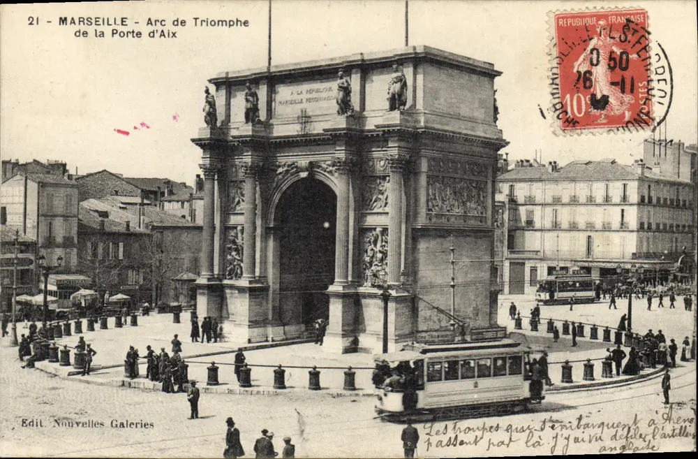 Marseille - Triomfboog van de Poort van Aix — Ed. Nouvelles Galeries, n°21 - Voorkant