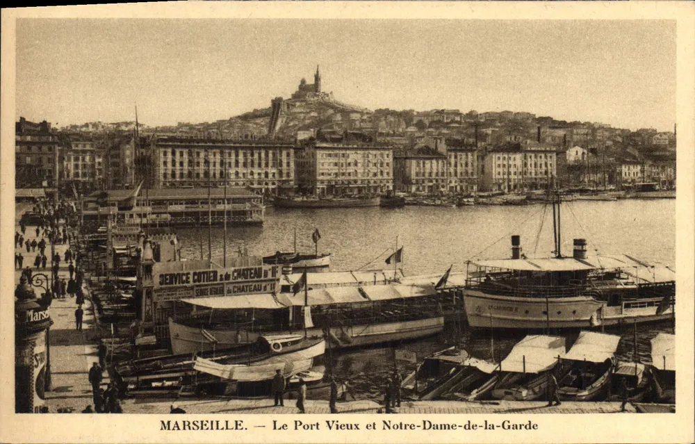 Marseille — Le Port Vieux et Notre-Dame-de-la-Garde — Éditeur : Service Cotier du Château d'If - Vorderseite
