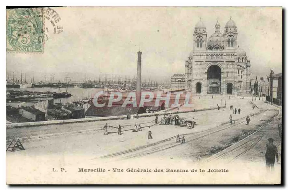 Marseille - Allgemeine Ansicht der Joliette-Becken — L. P. - Vorderseite