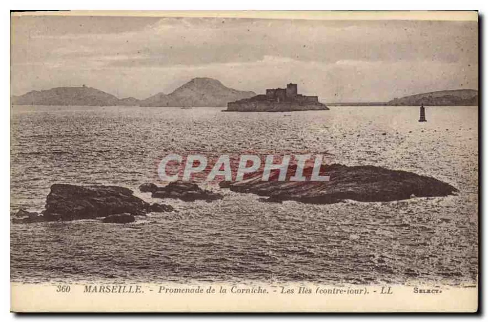Marseille - Promenade de la Corniche - Die Inseln (gegenlicht) - LL Select, Nr. 360 - Vorderseite