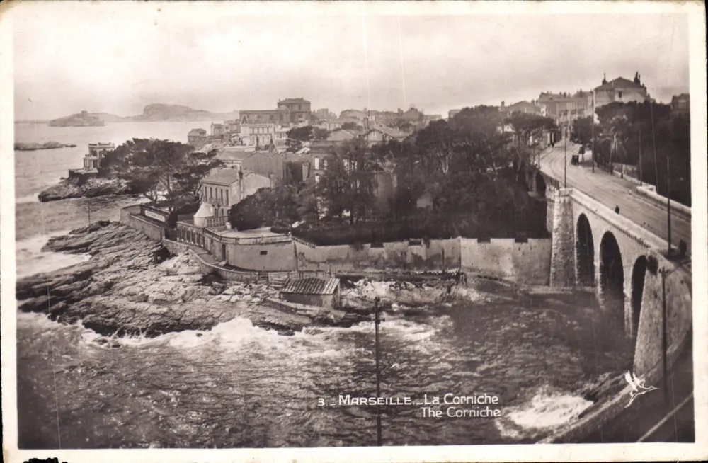 Marselha — A Corniche — Edição La Cigogne, 9 quai du Canal - Frente