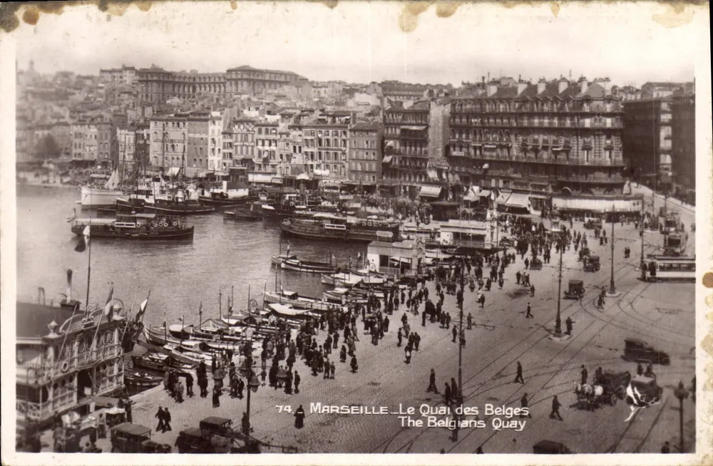 Marseille — O Quai dos Belges — Bilhete postal antigo n°74 - Frente