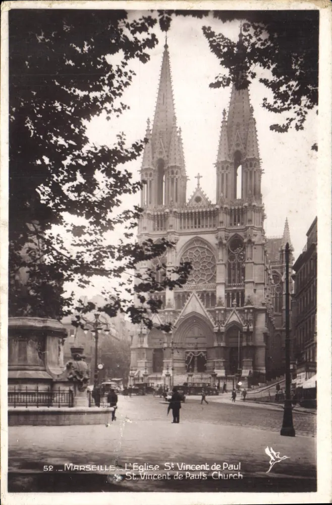 Marseille - A Igreja de São Vicente de Paulo — Edição La Cigogne, quai du Canal, Marseille - Frente