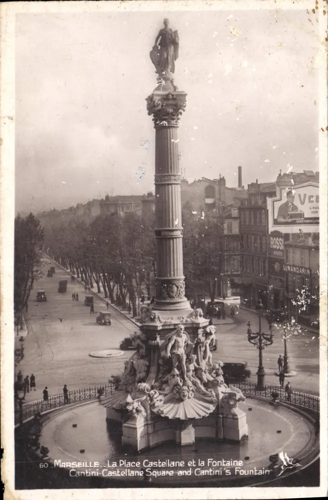 Marseille - Die Place Castellane und die Fontaine Cantini — Edition La Cigogne - Vorderseite