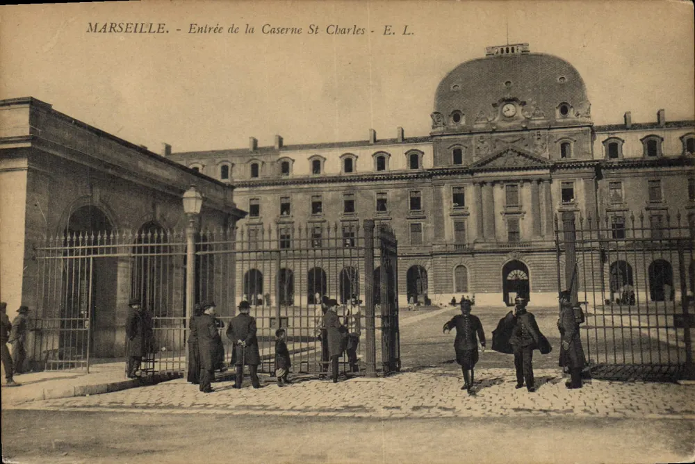 Marseille - Eingang zur Kaserne St-Charles - E. L. - Vorderseite
