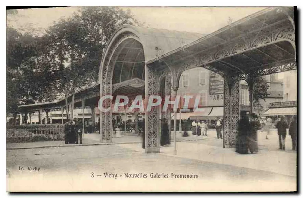 Vichy - Neue Promenaden-Galerien — verzierte Eingangstür — R. Vichy, Nr. 8 - Vorderseite