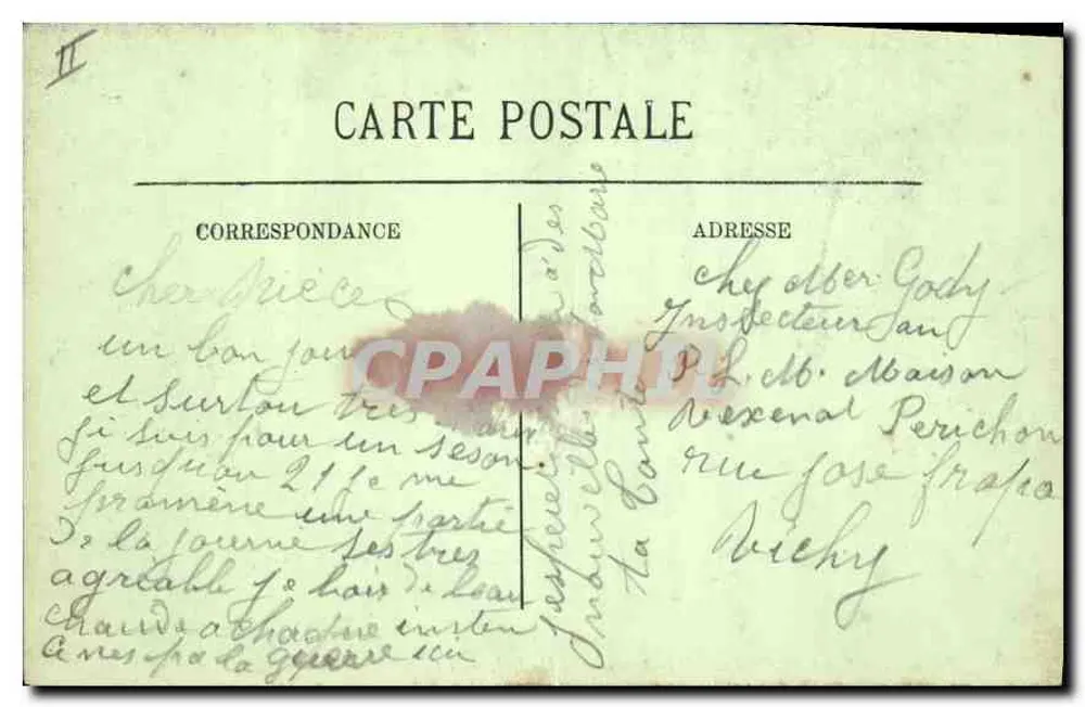 Vichy — Ein Stück des Parks der Quelle des Krankenhauses — LL. — Nr. 34 - Rückseite