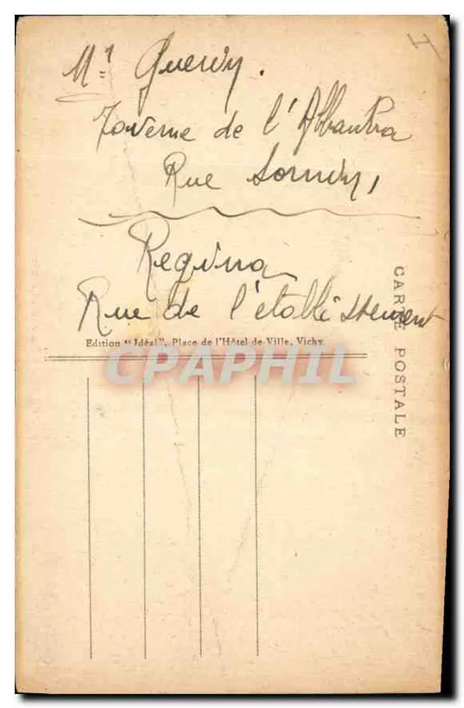 Vichy - Fonte dos Célestins — Editor Ideal, n° 385 - Verso