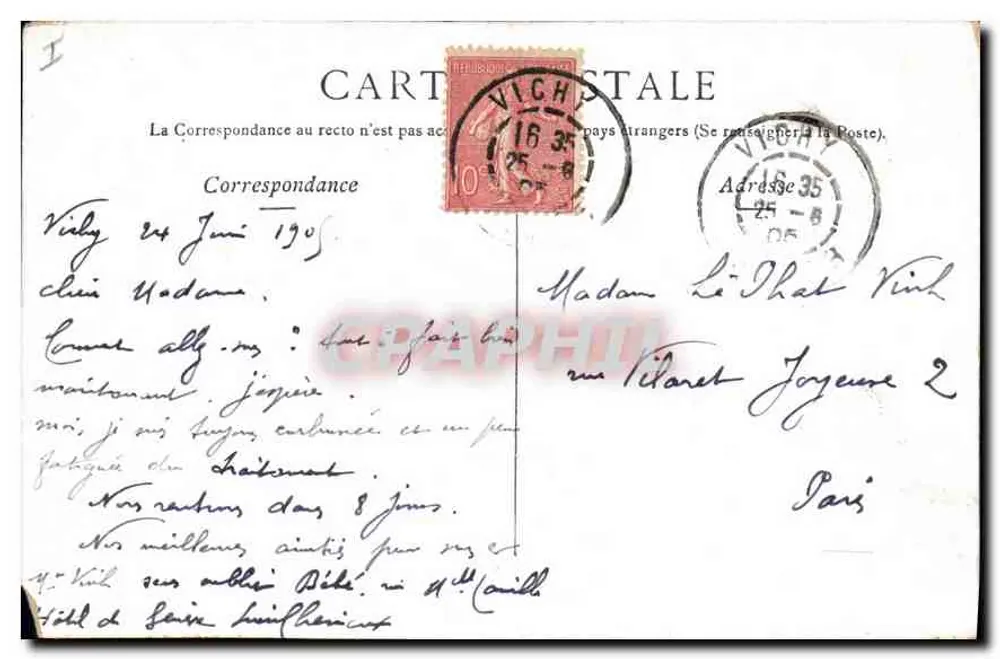 Vichy — Promenoir-Halle des Kurhauses — Starnay, Paris - Rückseite