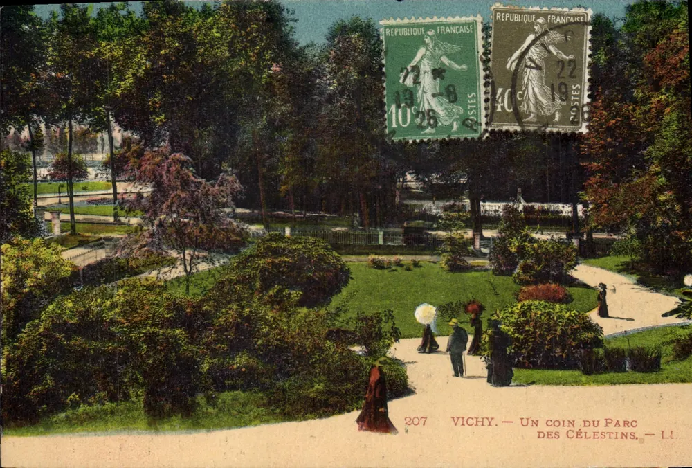 Vichy — Ein Eckbereich des Parks der Célestins — L.I. — n°207 - Vorderseite