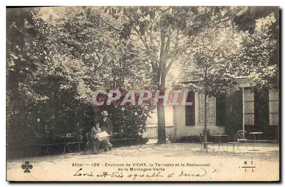 Allier — 106 — Umgebung von VICHY, die Terrasse und das Restaurant der Montagne-Verte — M.T. / I.L. - Vorderseite