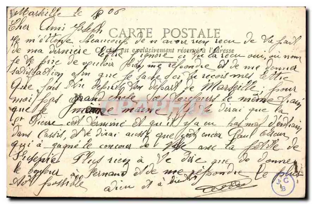 Vichy — Durante a Música — Edição Gilletta, fot., Nice, n° 3389 - Verso