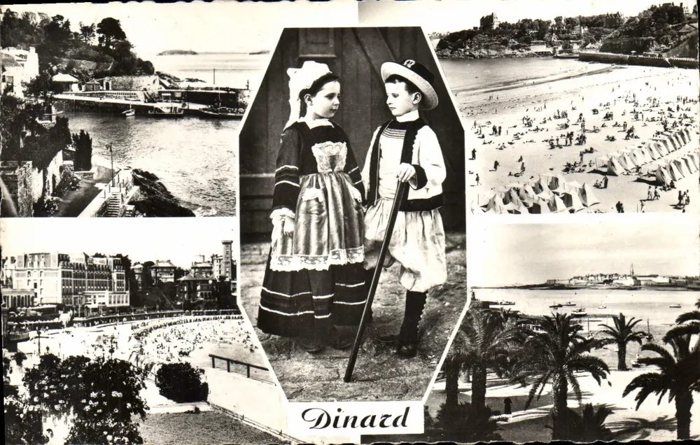 Dinard — Passeio da Lua Branca, A Praia, Trajes Bretões, A Palmeraie — Réal-Photo, n° 217 - Frente
