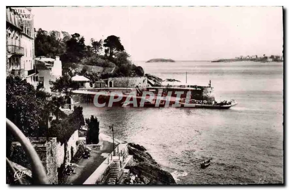 Dinard - Promenade do Clair de Lune — vista do porto com barco — editor Réal-Photo, n°188 - Frente