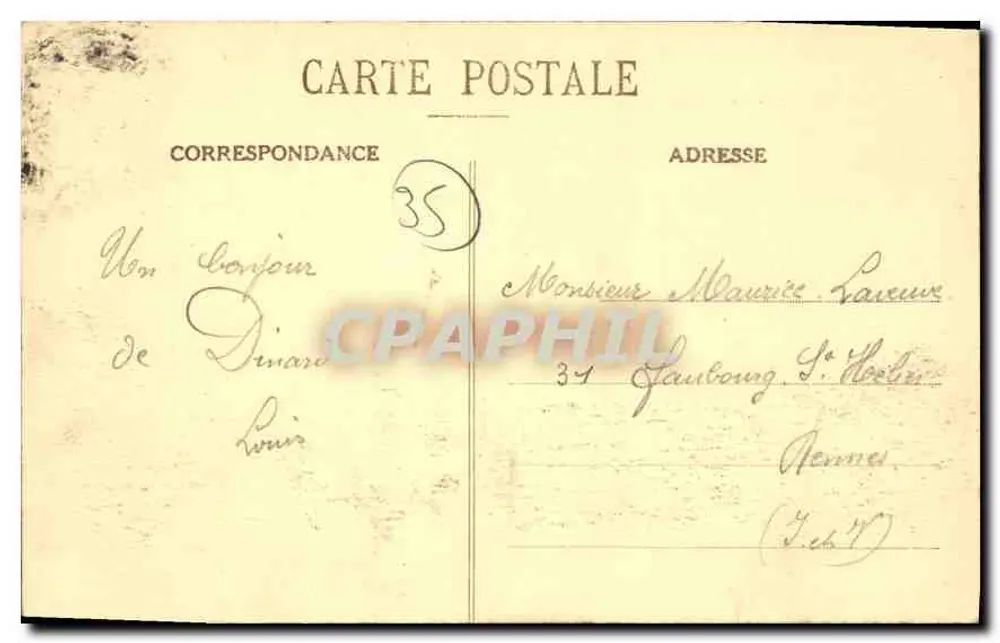 Côte d'Émeraude - La Baie du Prieuré - G. F. - Édition Guérin, St-Malo (L. et V.) - Rückseite