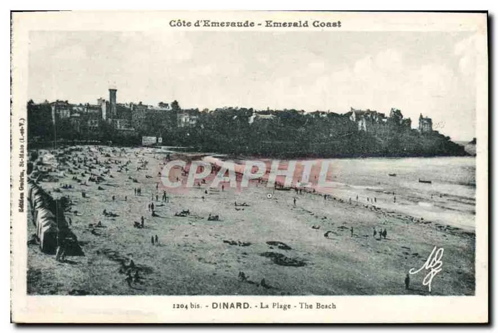 Dinard - A Praia - The Beach — Costa da Esmeralda - Emerald Coast, série 1204 bis, editor Rédacteurs Généraux, St-Malo - Frente