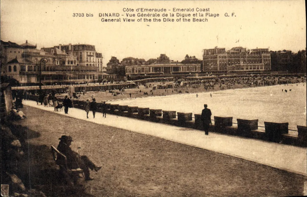 Dinard — Allgemeiner Blick auf den Damm und den Strand — G.F. 3703 bis - Vorderseite