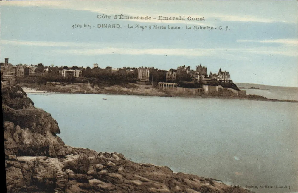 Côte d'Émeraude — Emerald Coast — Strände bei Ebbe — La Malouine — Édition Guérin, St-Malo (I.-et-V.) - Vorderseite