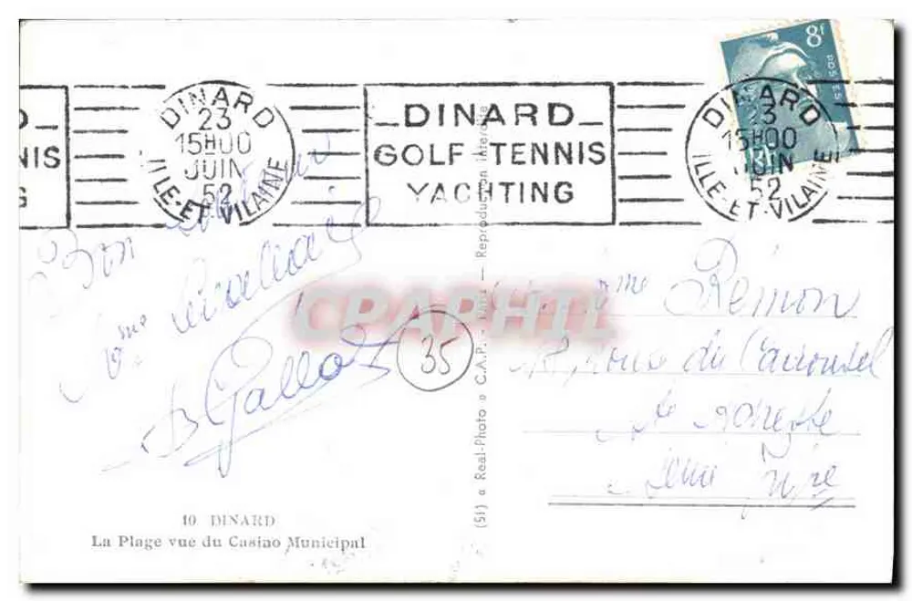 Der Strand vom Gemeindekasino aus gesehen — Dinard — Verlag Cap - Rückseite