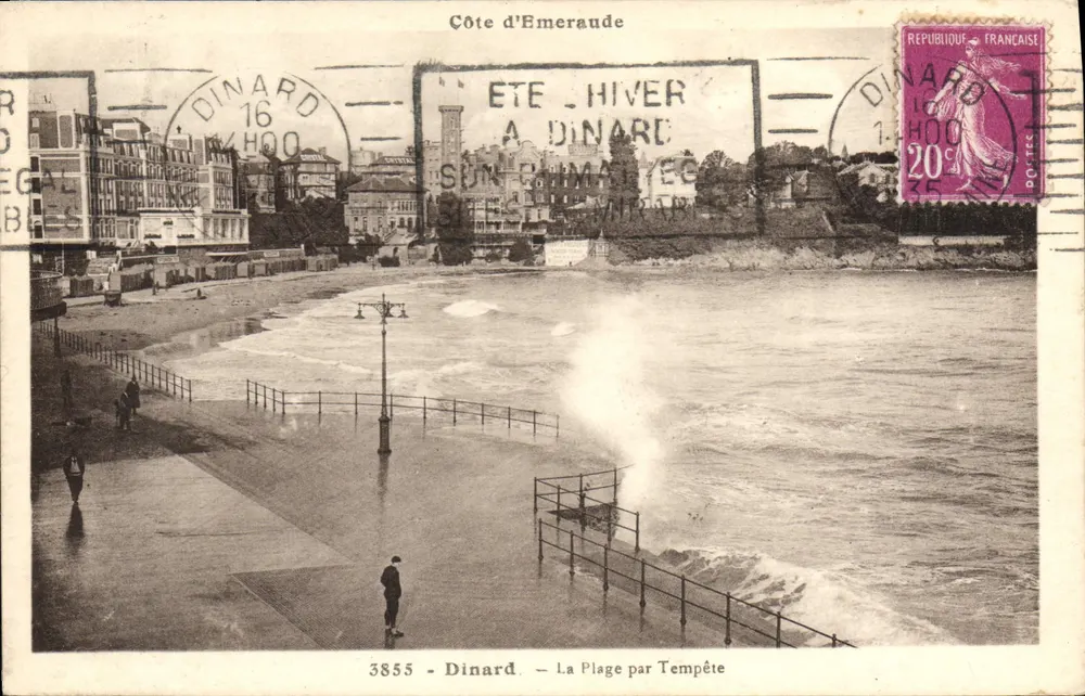 Dinard — A Praia sob Tempestade — Costa de Esmeralda, editor Laurent Niel-Hennes, n° 3855 - Frente