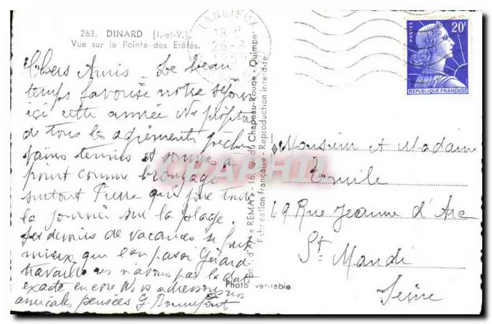 Dinard — Blick auf die Pointe des Étals — Roma - Rückseite