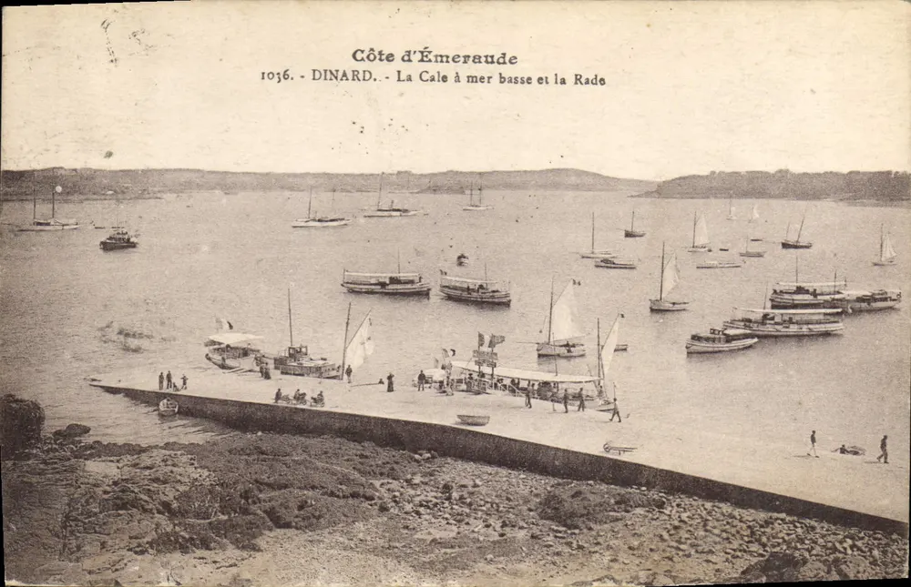 Côte d'Émeraude — La Cale bei Ebbe und der Hafen — Dinard, n°1036 - Vorderseite
