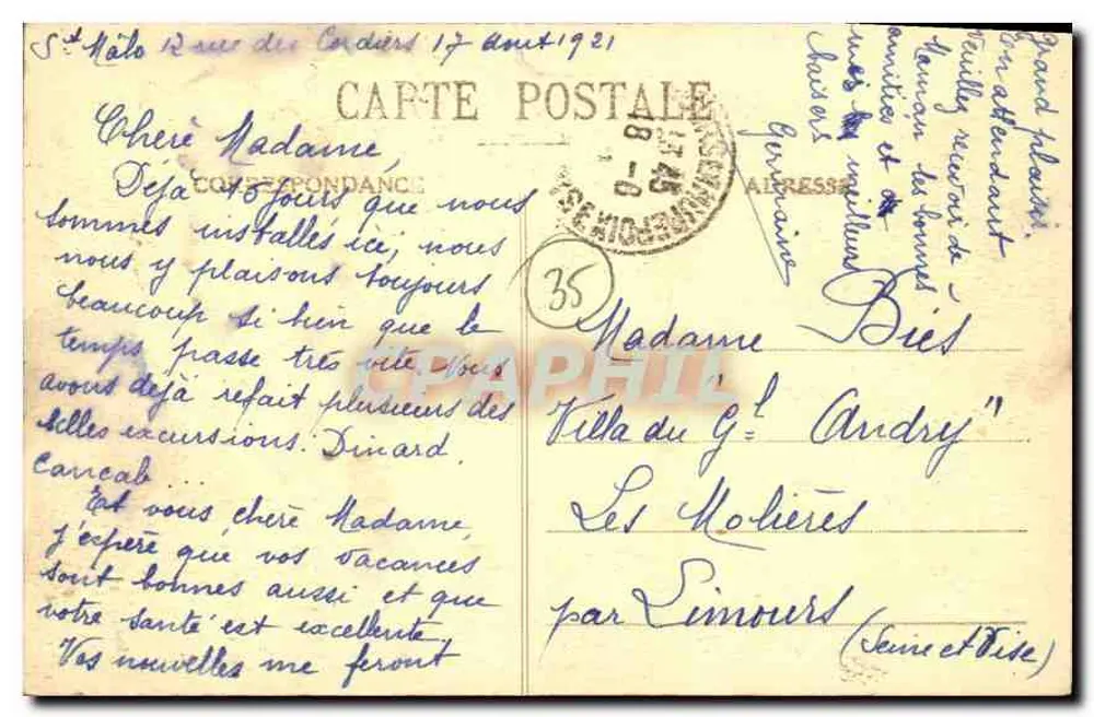 Dinard - Die Digue und die Pointe du Moulinet - G. F. - n°543 - Rückseite