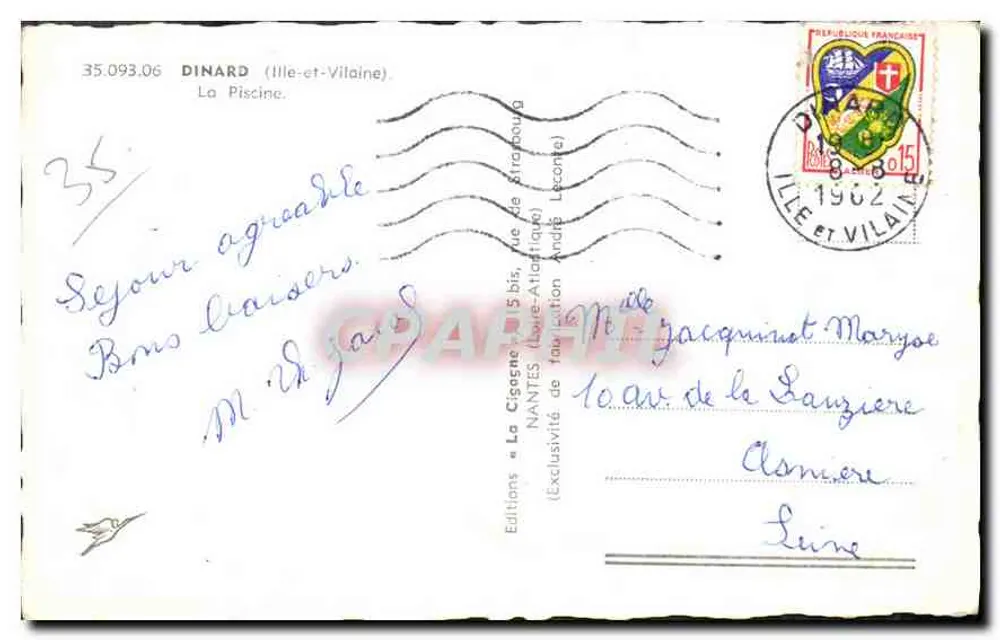 A Piscina em Dinard — vista da piscina e dos banhistas — Edições La Cisogne - Verso