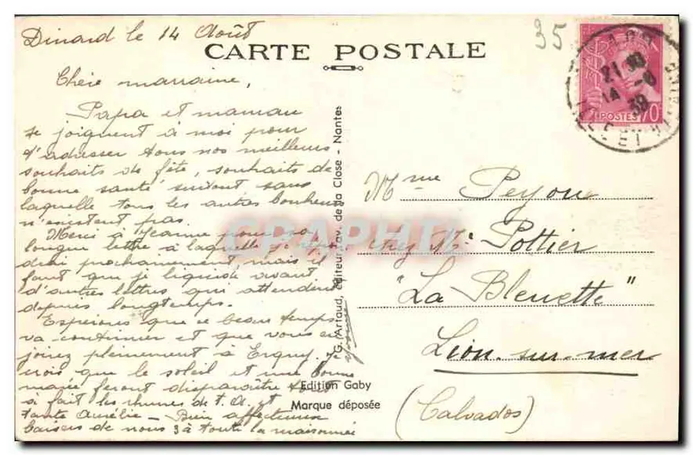 Dinard (I.-et-V.) — Die Mole und die Pointe du Moulinet — Gaby - Rückseite